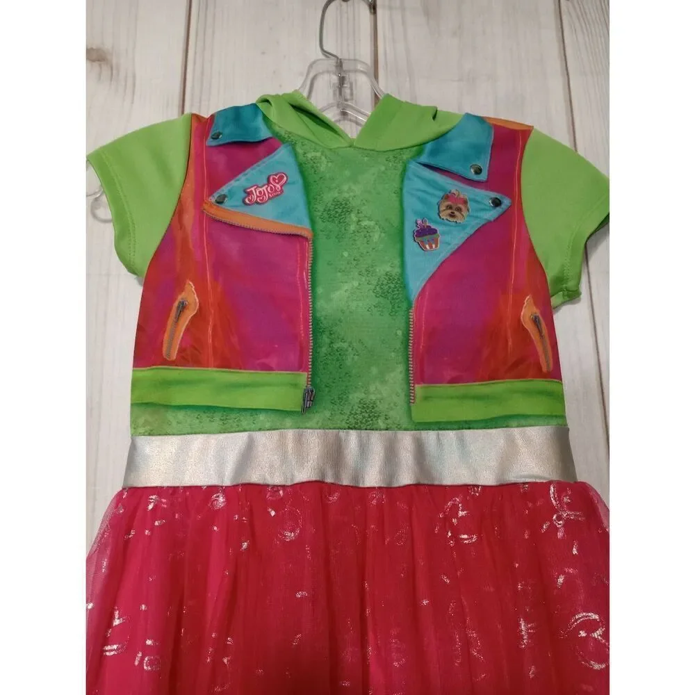 JoJo Dress Girls 7/8 Green Short Sleeve‎ Pink Tulle